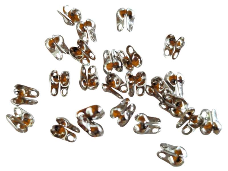 40 x Clamshell bead end, Base metal, 7mm