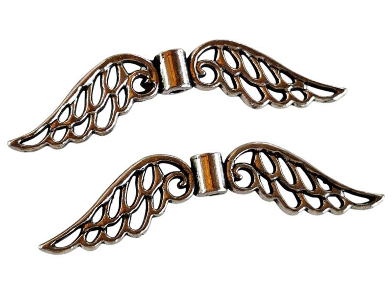 Pair of Angel wing spacers, Base metal, 4.2 x 0.9cm