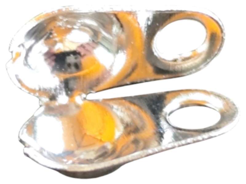 40 x Clamshell bead end, Base metal, 7mm