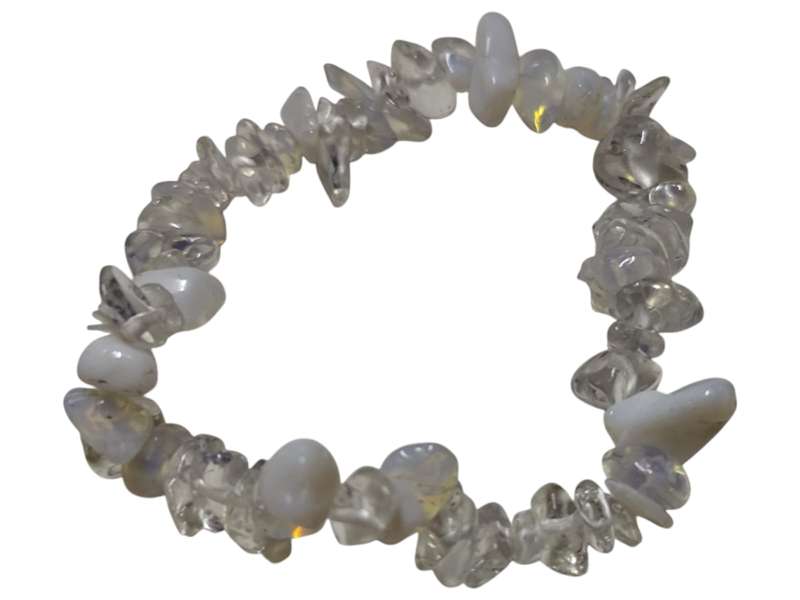 Opalite chip bracelet, stretchcord
