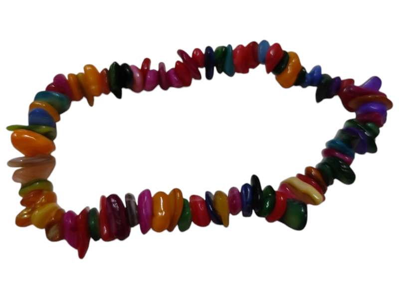 colourful shell chip bracelet, stretchcord