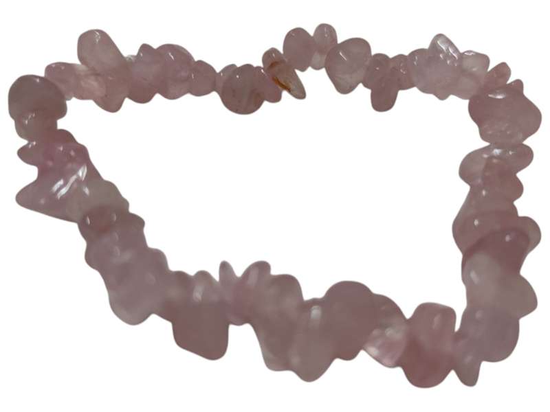 Rose quartz chip bracelet, stretchcord