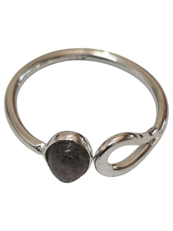 Labradorite ring in 925 silver, Oval, size 8