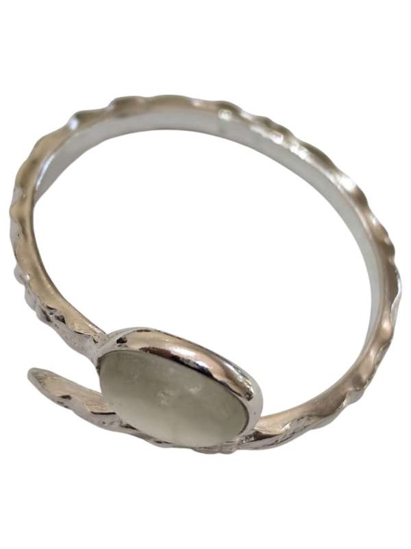 Prehnite ring in 925 silver, Oval, size 8