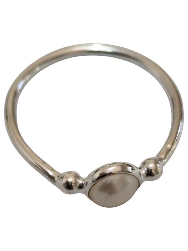 Freshwater pearl ring in 925 silver, Round, size 9