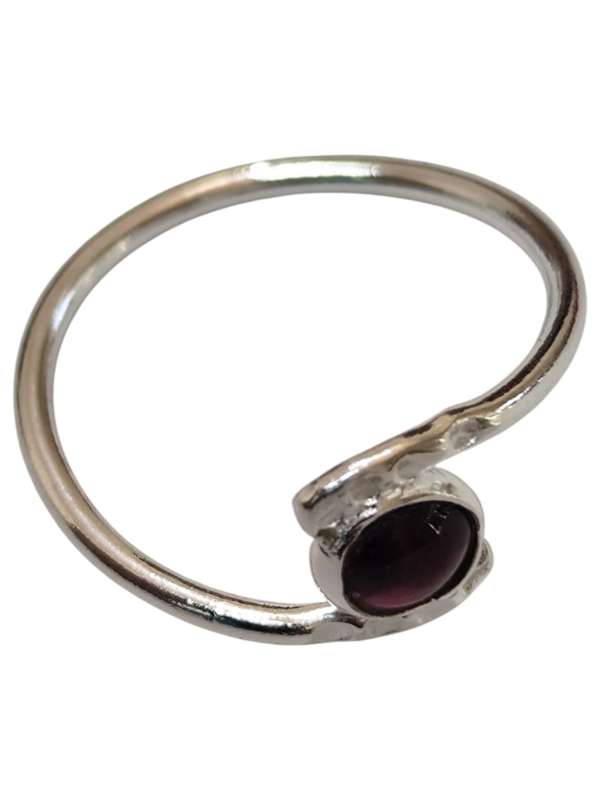 Garnet ring in 925 silver, Round, size 7