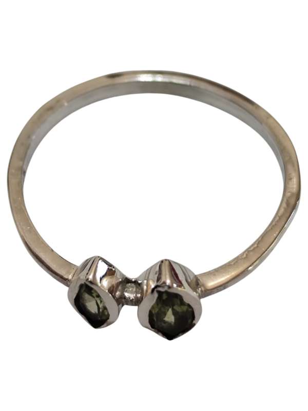 Peridot ring in 925 silver, Marquise, Size 7