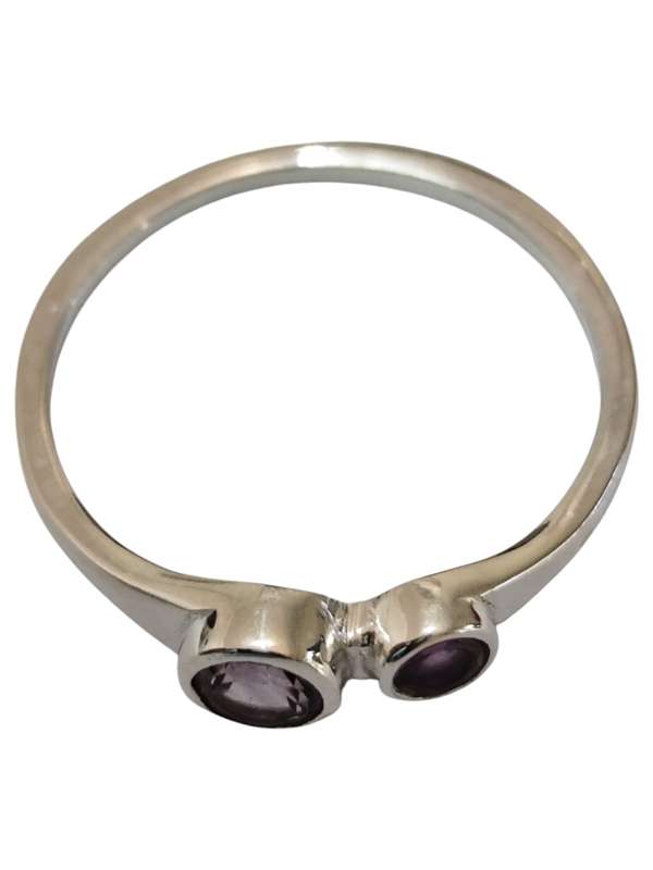 Amethyst ring in 925 silver, Round, size 8