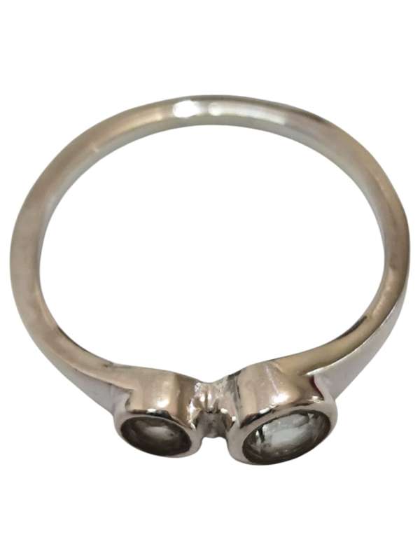 Blue Topaz ring in 925 silver, Round, size 5