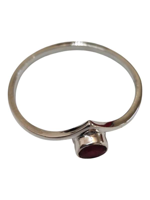 Ruby ring in 925 silver, Round, size 9