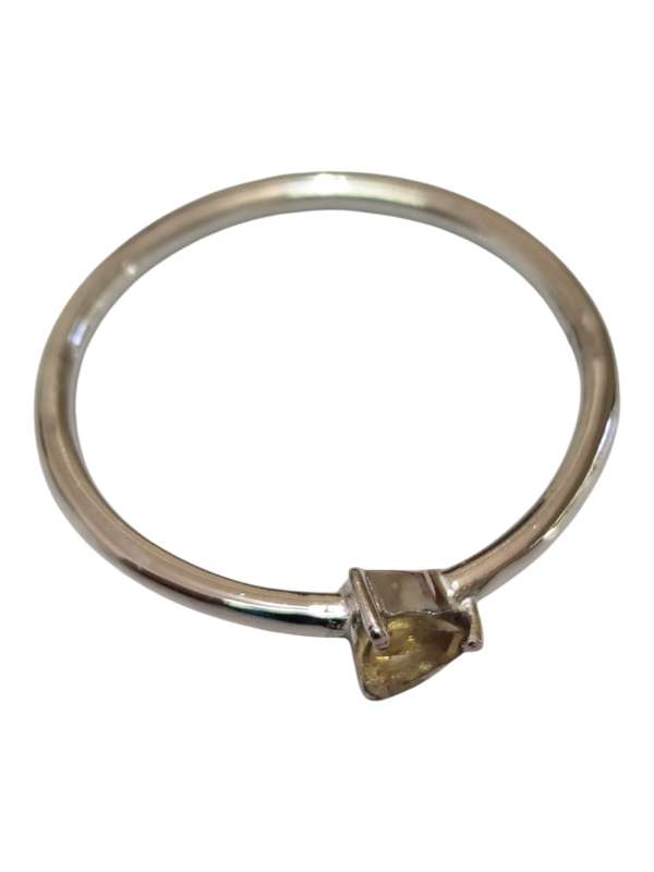 Citrine ring in 925 silver, trillion, size 8