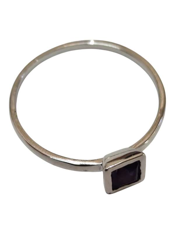 Amethyst ring in 925 silver, Square, size 9
