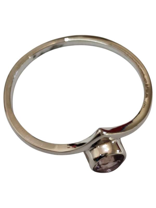 Amethyst ring in 925 silver, Round, size 8