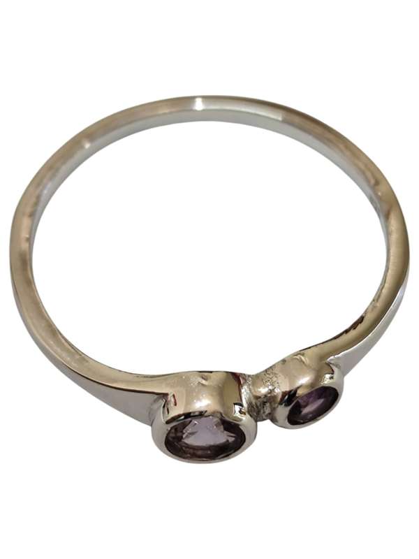 Amethyst ring in 925 silver, Round, size 9