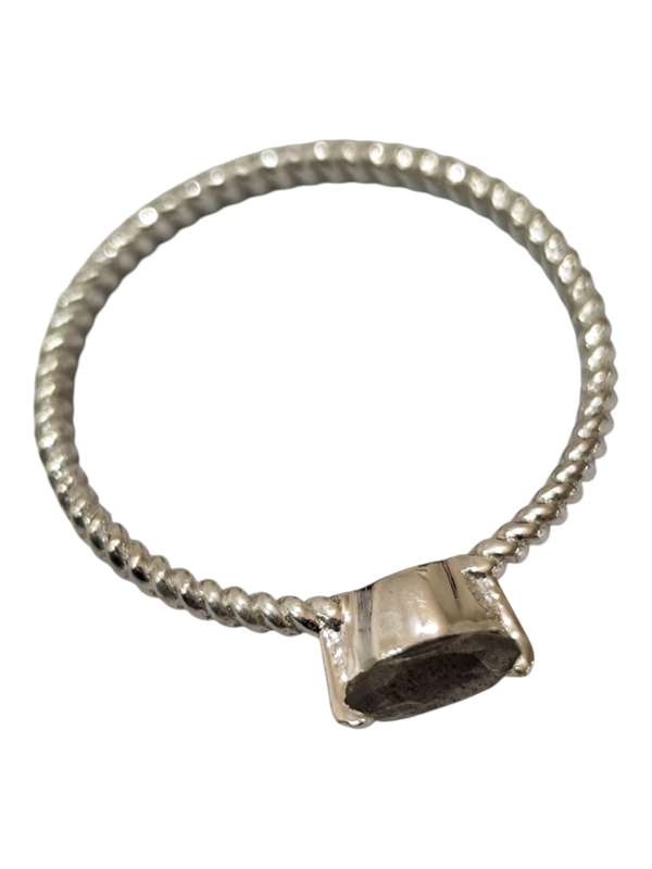 Labradorite ring in 925 silver, Marquise, Size 8