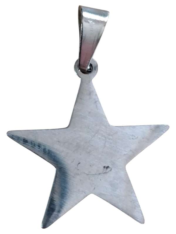 Stainless steel Star pendant, 17 x 22mm