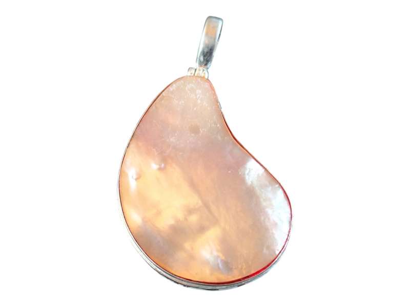Mother of pearl shell Pendant, 925 silver, 2.8 x 5.7cm