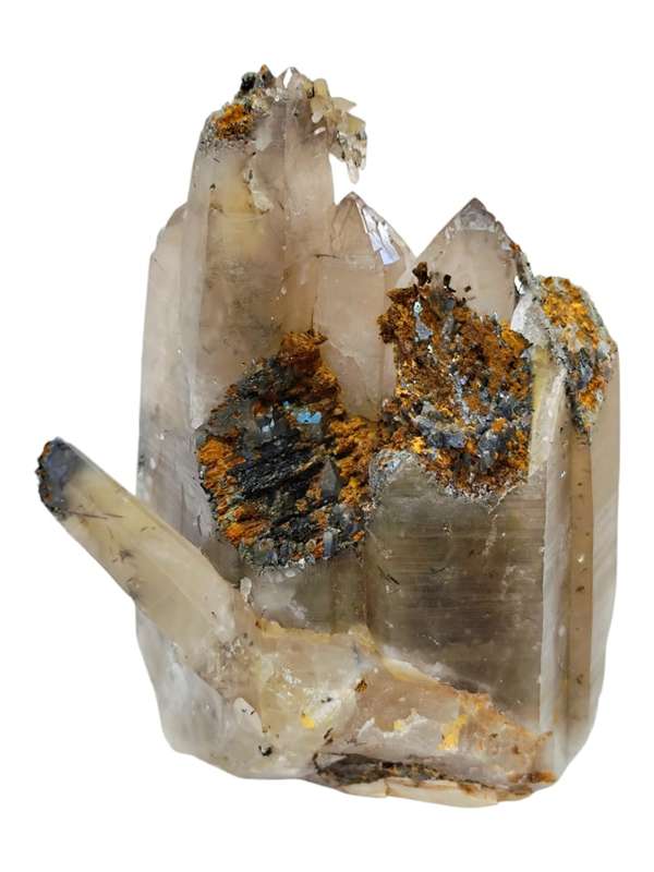 Smoky quartz with Aegerine Cluster, Zomba in Malawi, 12.8 x 5.9 x 17.8cm
