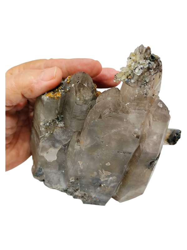 Smoky quartz with Aegerine Cluster, Zomba in Malawi, 12.8 x 5.9 x 17.8cm