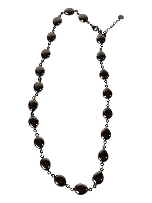 Stainless-steel drops necklace with extension chain and lobster clasp 9.6mm, 42+5cm