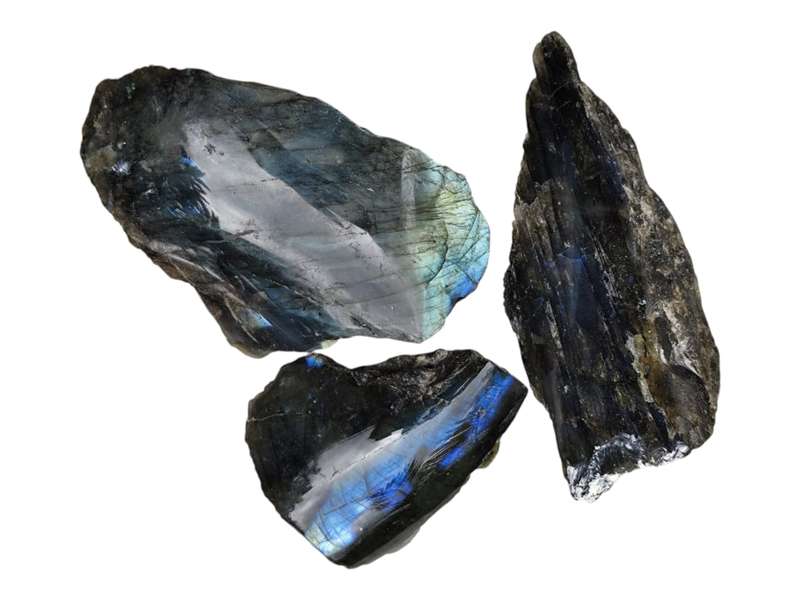 Assorted Labradorite pieces, Madagascar, 7.1-12cm