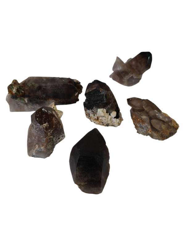Assorted Smoky quartz, Zomba, Malawi, 5.4-12.4cm