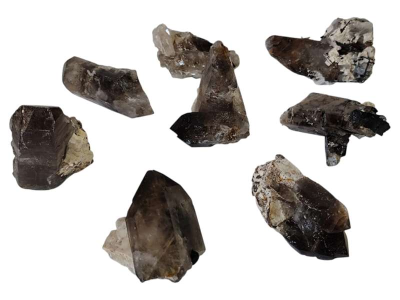 Assorted Smoky quartz, Zomba, Malawi, 3.9-10.2cm