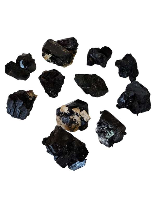 A-Grade Black Tourmaline, Erongo in Namibia, 3-6.5cm