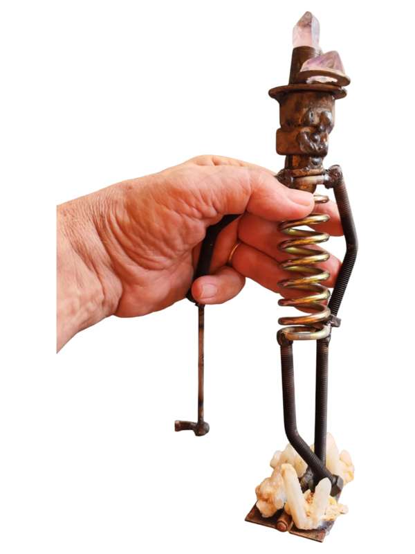 Mr Spring waiting to put, tool sculpture 12 x 7.5 x 29.5cm, 0.615kgs