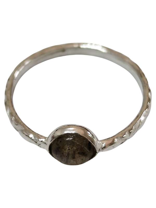 Labradorite ring in 925 silver, Round, size 8