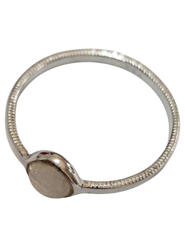 Moonstone ring in 925 silver, Round, size 7