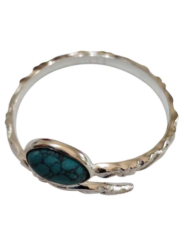 Turquoise ring in 925 silver, Oval, size 8