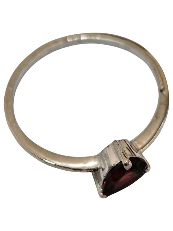 Garnet ring in 925 silver, Pear, size 9