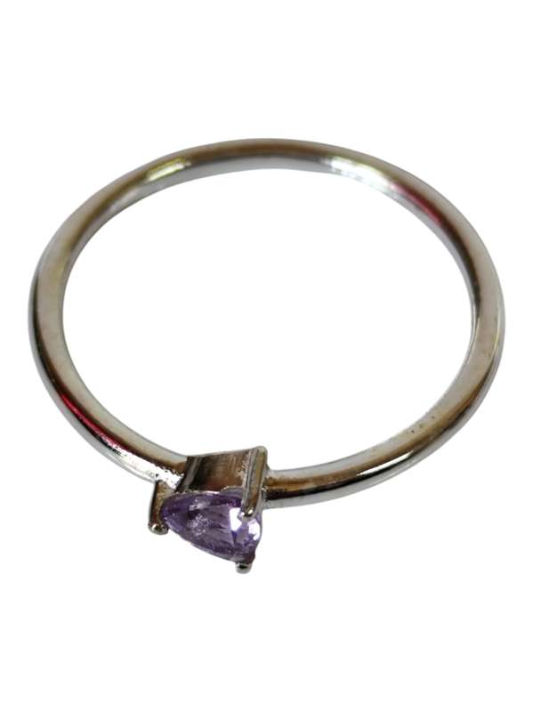 Amethyst ring in 925 silver, trillion, size 8
