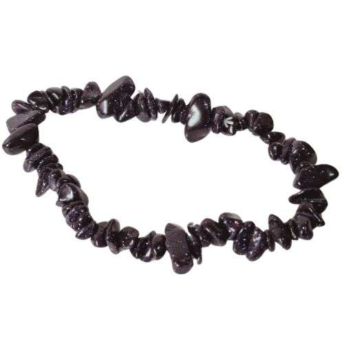 Blue Goldstone chip bracelet, stretchcord
