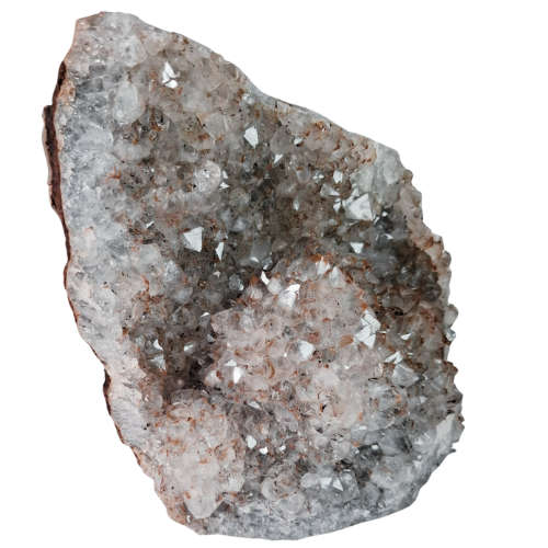 Goethite included drusy smoky quartz cluster, Mozambique, 15 x 8 x 27cm