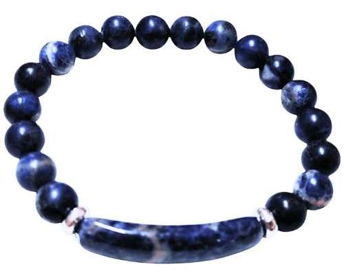 Sodalite bead bracelet, stretchcord