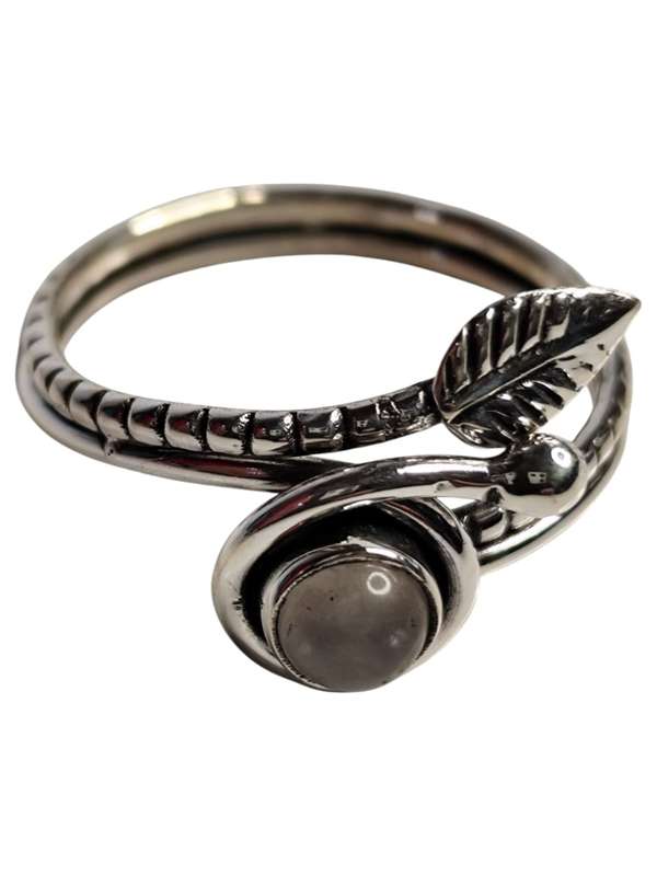 Rose quartz ring in 925 silver, Round cut, size 9