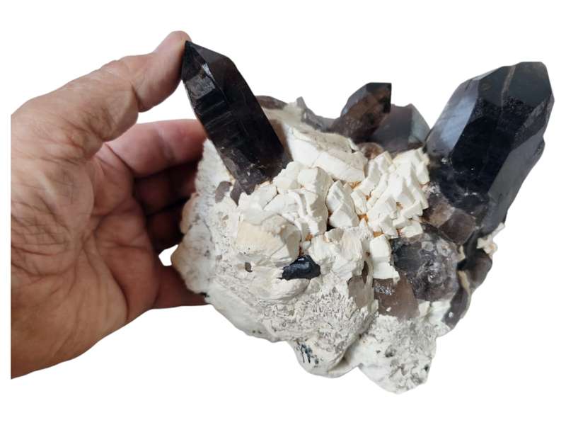 Smoky Quartz with Hyalite, Rondekop, Erongo Mountain, Namibia, 17.5 x 11 x 18.5cm, 2.218kg