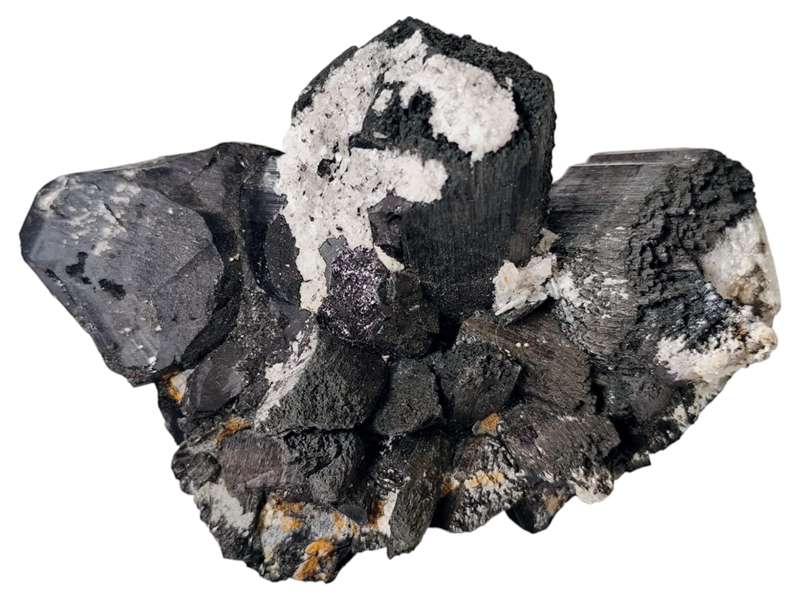 Tourmaline cluster with a bit of calcite on the one side, Erongo Mountain, Namibia, 11 x 5.6 x 6....