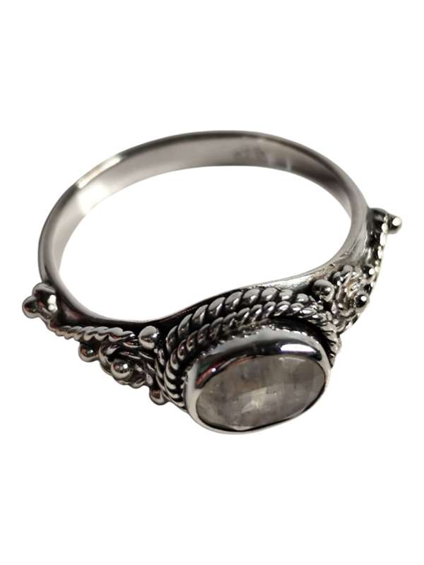 Moonstone ring in 925 silver, Oval cut, size 7