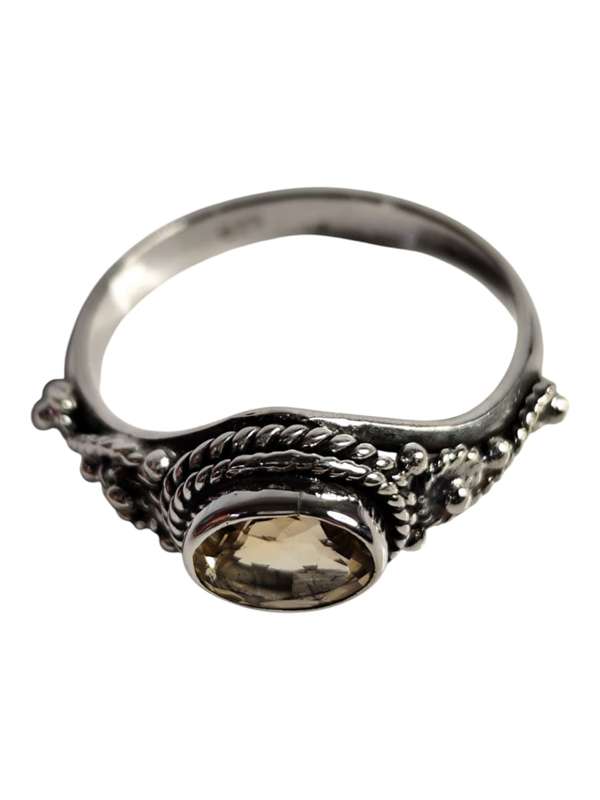Citrine ring in 925 silver, Oval cut, size 8