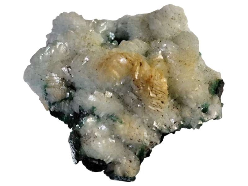 Calcite on Malachite, Tsumeb in Namibia, 3.7 x 2.9 x 1.2cm