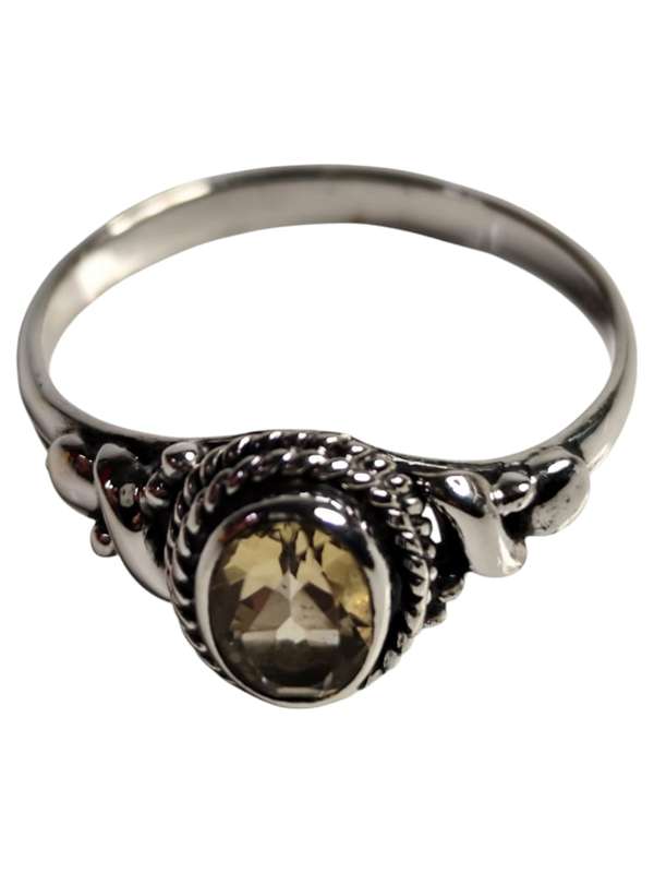 Citrine ring in 925 silver, Oval cut, size 9