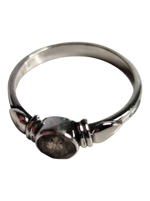 Labradorite ring in 925 silver, Round, size 8