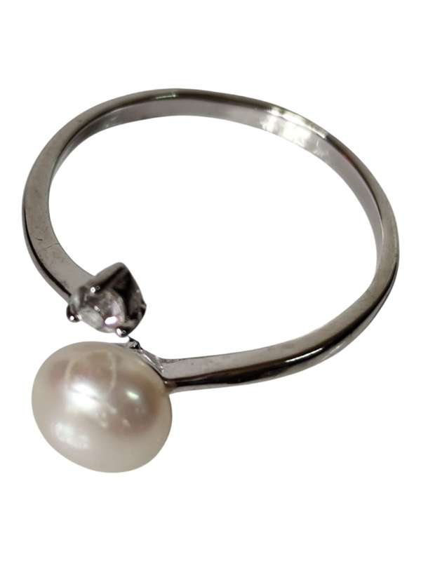 Assorted freshwater pearl rings, Adjustable, 925 silver