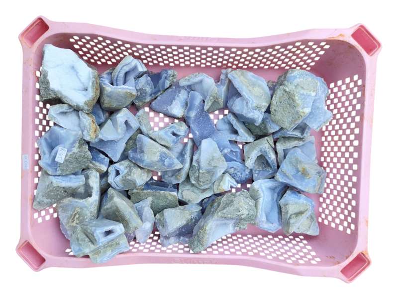 Assorted Rough Blue agate pieces, Malawi, 3-10cm, 75-460grams