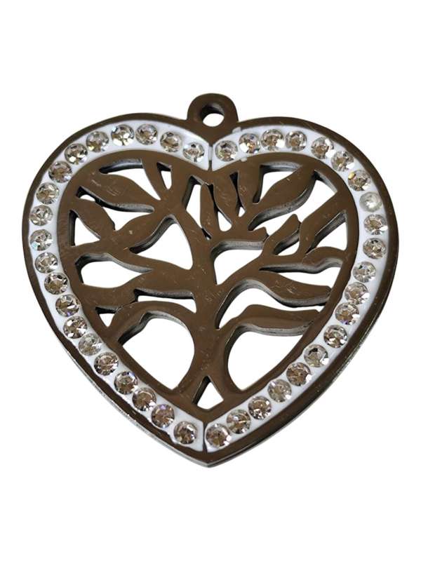 Tree within a heart pendant, Stainless steel, 3.2 x 3.2cm