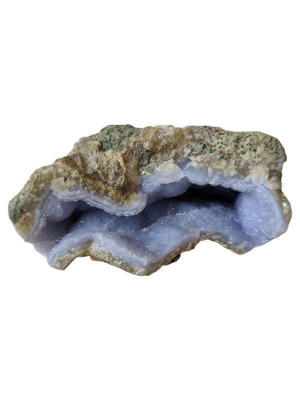 Blue agate Geode, Malawi, 11.5 x 12.4 x 5.7cm, 768.4grams