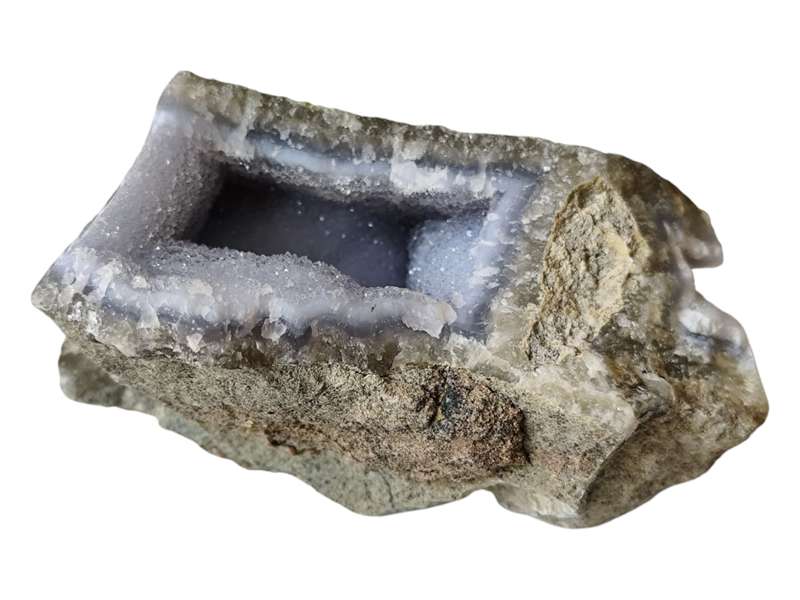 Blue agate Geode, Malawi, 11.3 x 7 x 6.3cm, 546grams
